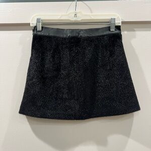 Sam Edelman Black Faux Fur Mini Skirt